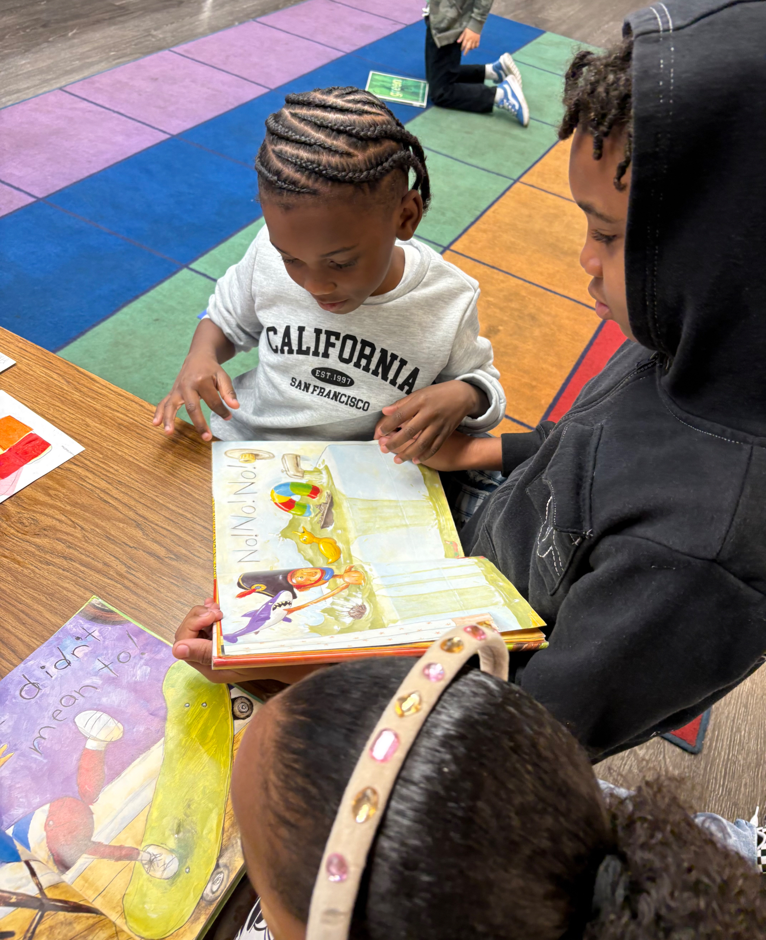 Children reading a picture book together